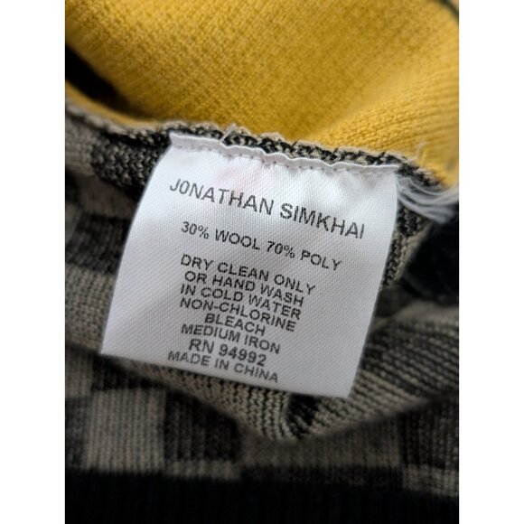 Jonathan SIMKHAI Check Plaid Pullover Sweater Geometric Size Small Cosby - Picture 9 of 9